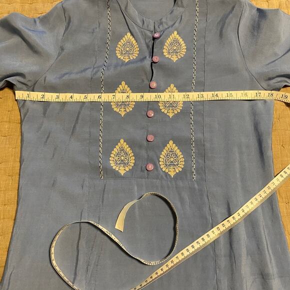 La Fille Blue Caftan Dress Sz XL - Picture 9 of 9